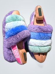 UGG Purple Multicolor Sheepskin Slides