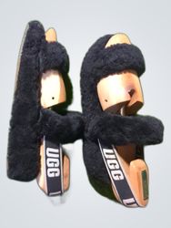 UGG Black Shearling Slides