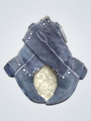 Gray Cowboy Boots with Rhinestones
