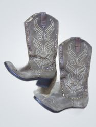 Gray Suede Cowboy Boots