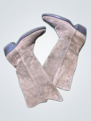 Brown suede knee-high boots