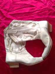 White Leather Cowboy Boots