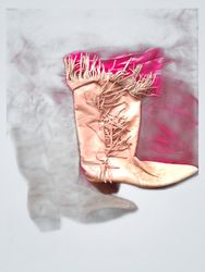Tan Fringe Cowboy Boots