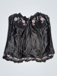 Pour Moi Black Satin Bustier