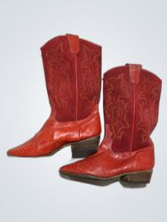 Red Leather Cowboy Boots