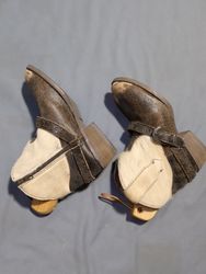 Unbranded Brown Leather Cowboy Ankle Boots with Fu..