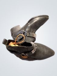 Black Leather Ankle Boots