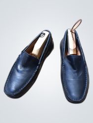 Blue Leather Loafers