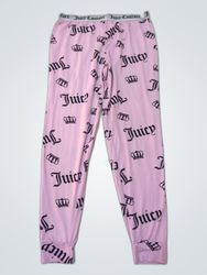 Juicy Couture Pink Logo Print Sweatpants