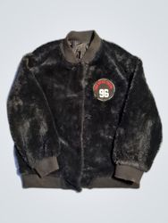 Unbranded Black Fur Bomber Jacket