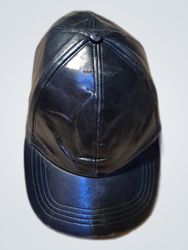 Black Leather Baseball Cap