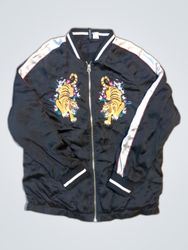 H&M Embroidered Tiger Bomber Jacket