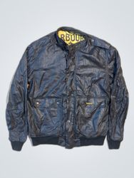 Barbour Navy Wax Bomber Jacket