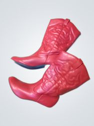 Unbranded Red Vegan Leather Cowboy Boots