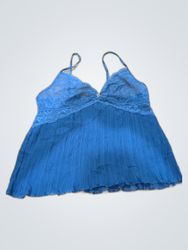 Unbranded Blue Lace Trim Camisole Top