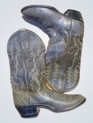 Black Leather Cowboy Boots