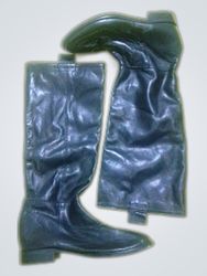 Black Leather Knee-High Boots