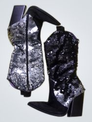 Valentino Sequined Cowboy Boots