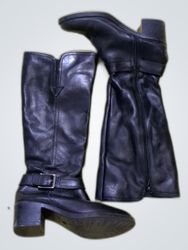 Bata Black Leather Knee-High Boots