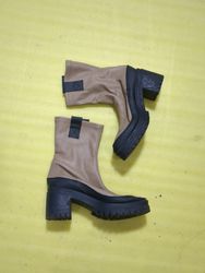 Tan and Black Ankle Boots