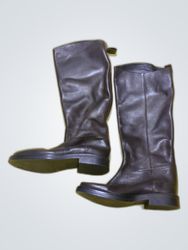 Massimo Dutti Brown Leather Knee-High Boots