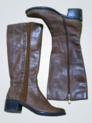 Brown Leather Knee-High Boots