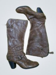Clarks Brown Leather Knee-High Boots
