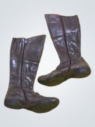 Brown Leather Knee-High Boots