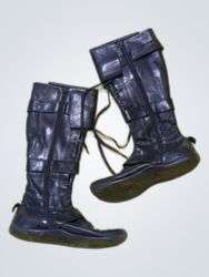 Unbranded Black Leather Lace-Up Boots