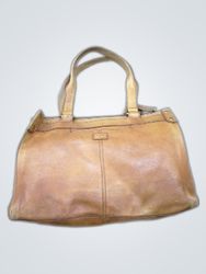 Fossil Tan Leather Tote Bag