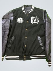 boohooMAN Black Varsity Jacket