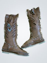 Brown Cowboy Boots with Silver Studs