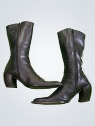 Vera Gomma Black Leather Boots