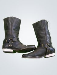 Andiamo Black Leather Cowboy Boots