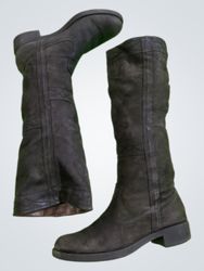 Nero Giardini Black Suede Knee-High Boots