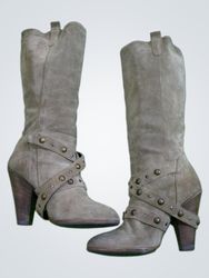 Tan Suede Cowboy Boots