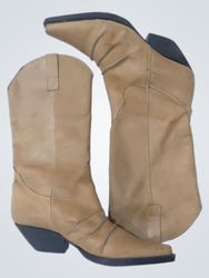 Tan Leather Cowboy Boots