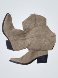 Beige Western Style Boots