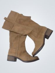 Tan Leather Knee-High Boots