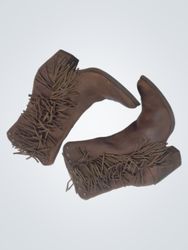 Brown Leather Fringe Boots