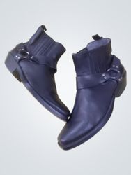 Black Leather Harness Boots