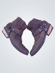 Brown Fringed Ankle Boots