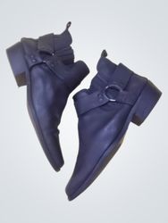 Spago Black Leather Ankle Boots