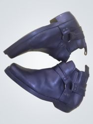 Black Leather Harness Boots