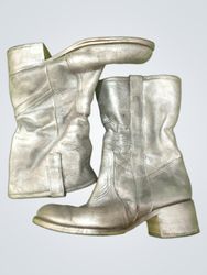 Silver Leather Boots