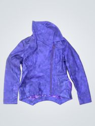 Disney Purple Faux Leather Jacket with Heart Logo