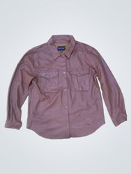 LOVE TREE Faux Leather Button-Up Shirt