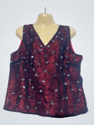 KIABI Women's Red Beaded Sleeveless Top