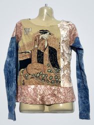 Jacqueline Riu Japanese Art Print Long Sleeve Shir..