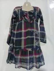 Tunic with plaid pattern